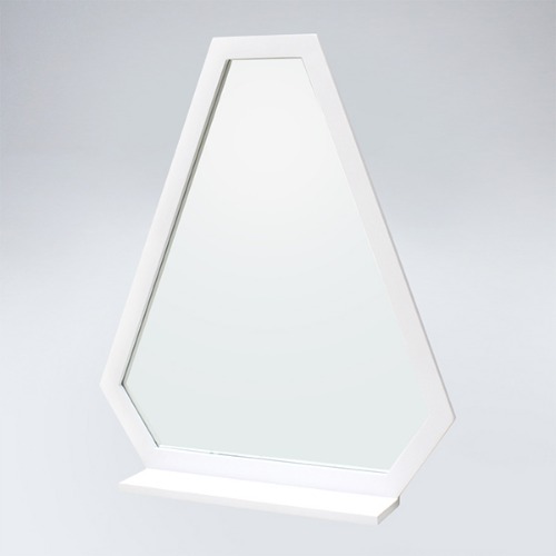 트라이앵글 원목 선반형 거울(화이트)